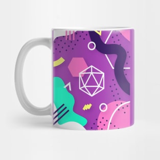Polyhedral Dice Set Memphis Design Neon Purple Tabletop RPG Mug